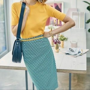Like New Boden Blue and Green Pencil Skirt, size 10